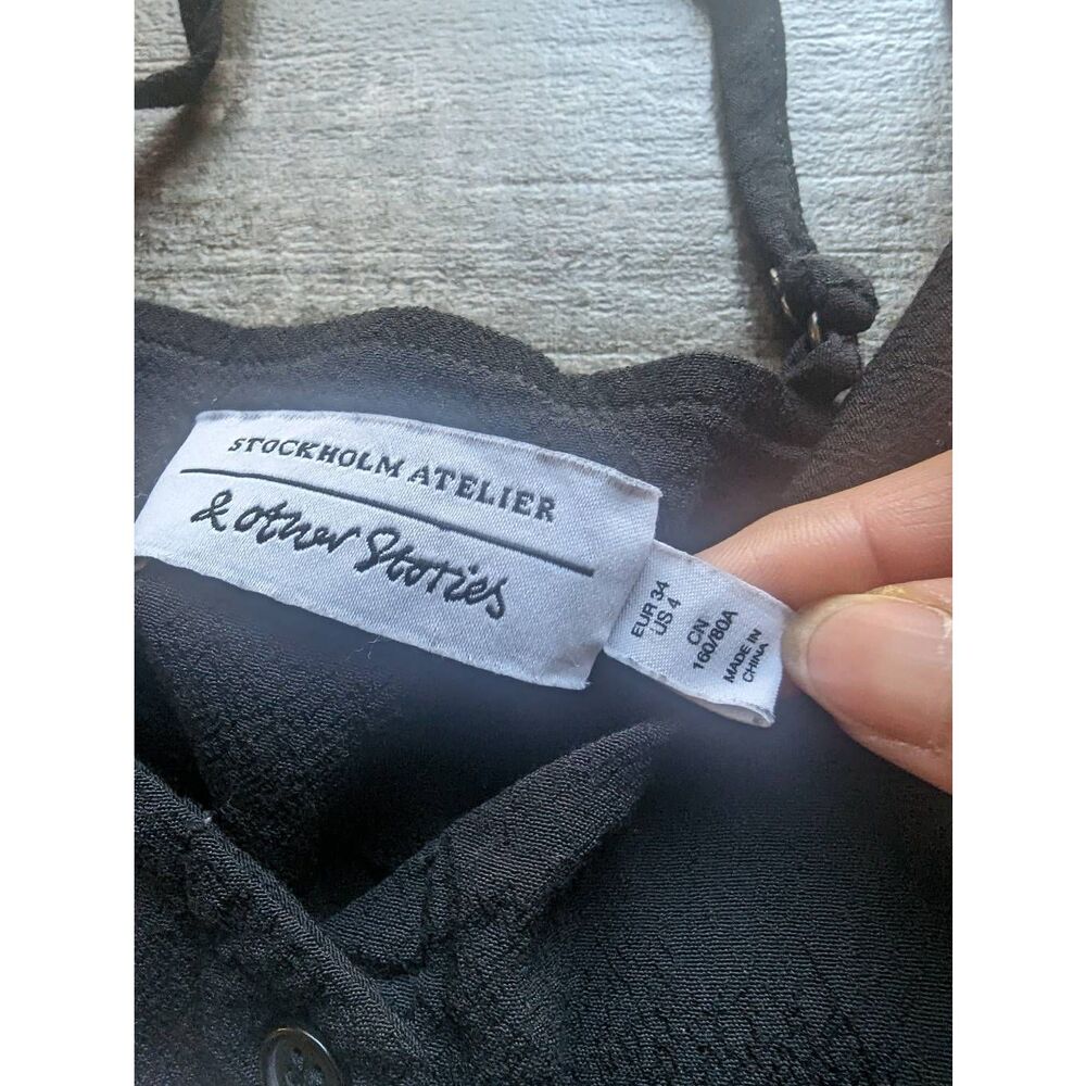 & Other Stores Spaghetti Strap Button Front Mini … - image 3